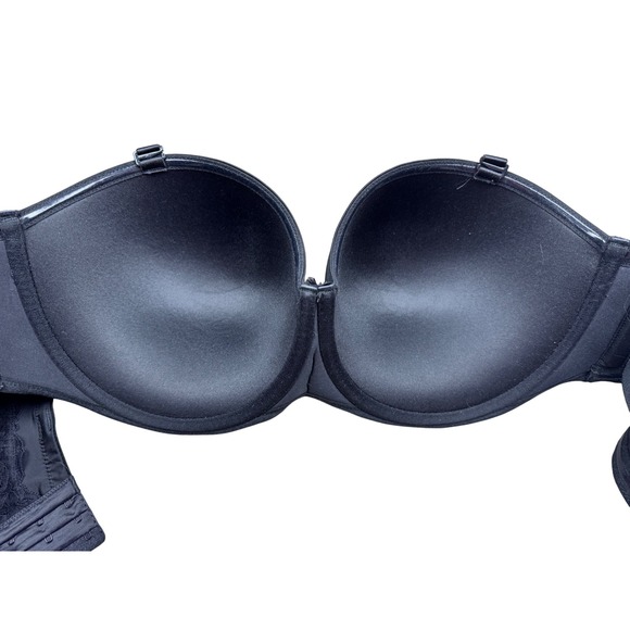 Torrid Bombshell Everyday Strapless Push-Up Bra Black Lace Trim 46DDD - Picture 9 of 13